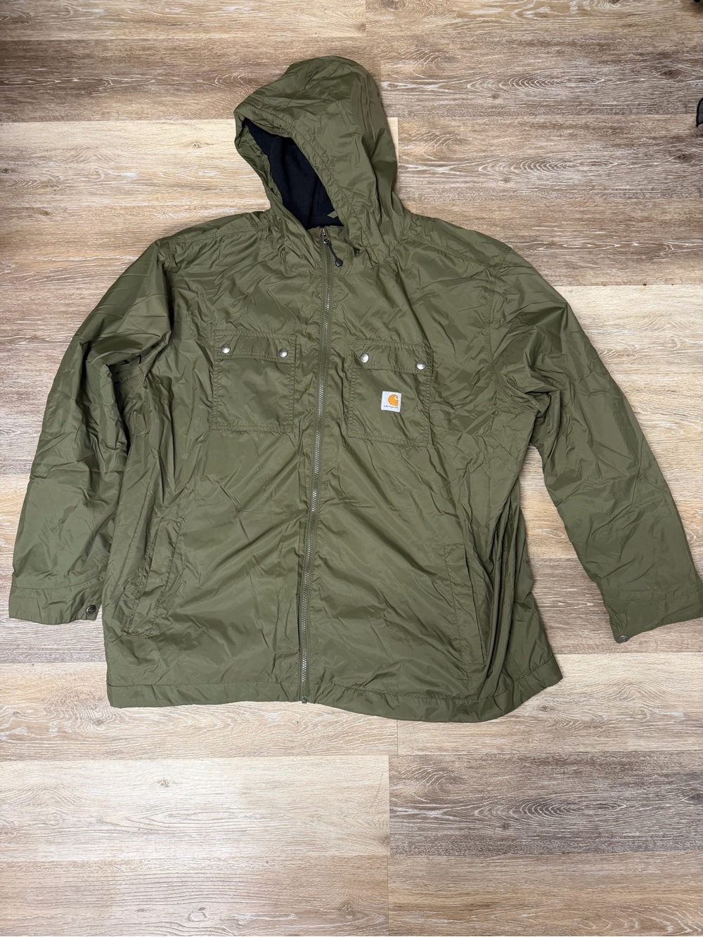 CARHARTT Insulated Jacket Mens 3XL Green Hooded Outdoor 3M Full Swing Work *READ
